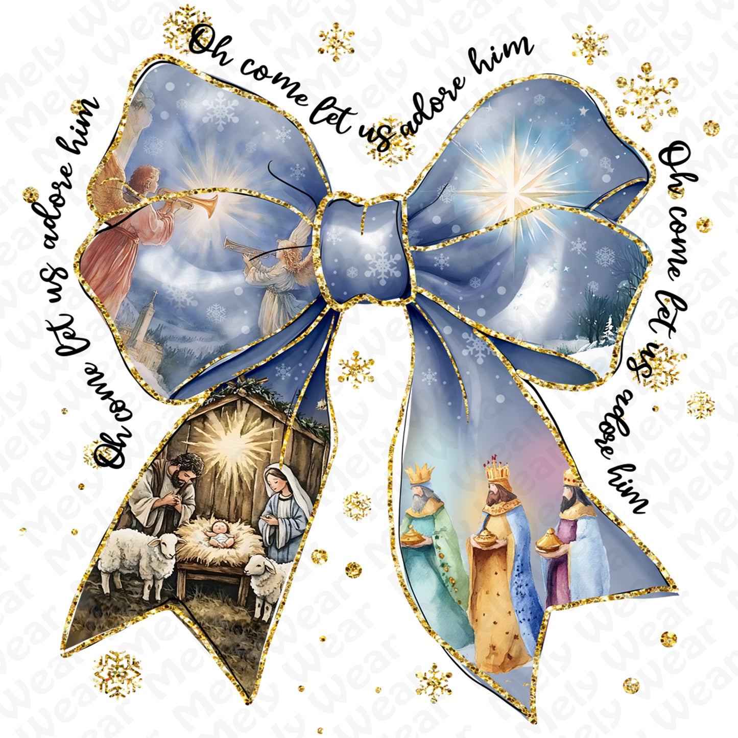 Oh Come Let Us Adore Him Nativity Christmas Shirt
