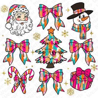 Colorful Brushstroke Santa Christmas Holiday Shirt