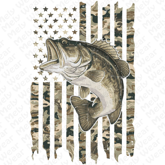 Patriotic Camo American Flag Fishing Shirt Hoodie
