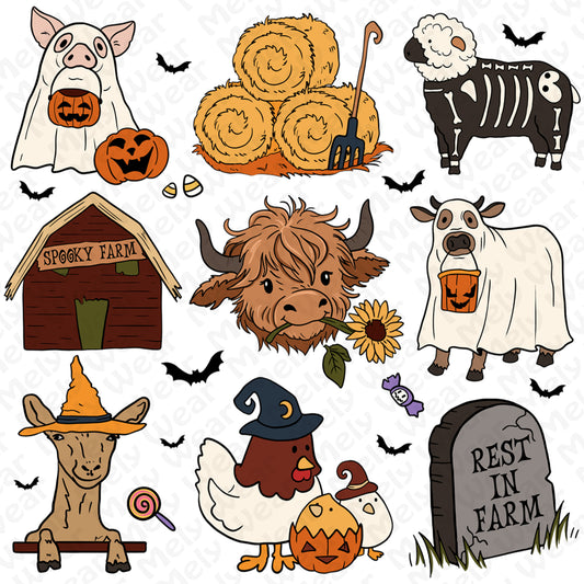 Spooky Cute Halloween Farm Animal Shirt