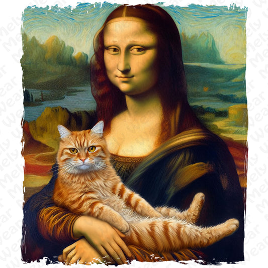 Mona Lisa Holding Orange Cat Shirt Hoodie Sweatshirt