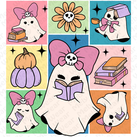 Pastel Ghost Book Lover Halloween Shirt