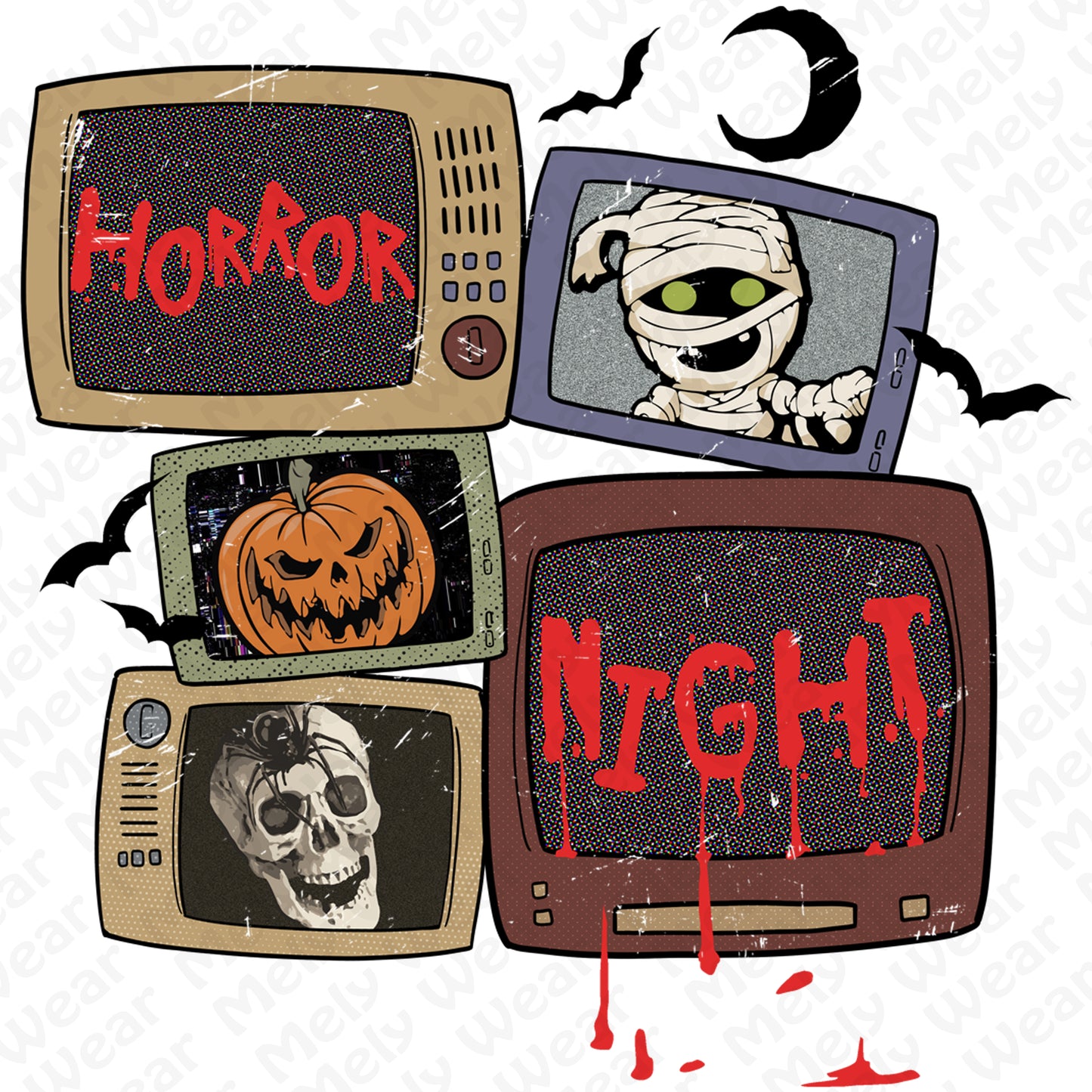Horror Night Retro TV Halloween Shirt