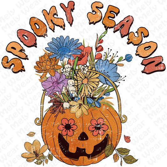 Floral Pumpkin Spooky Season Shirt