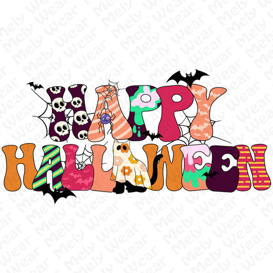 Colorful Ghost Pumpkin Retro Halloween Shirt