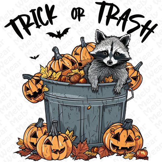 Trick or Trash Raccoon Halloween Shirt