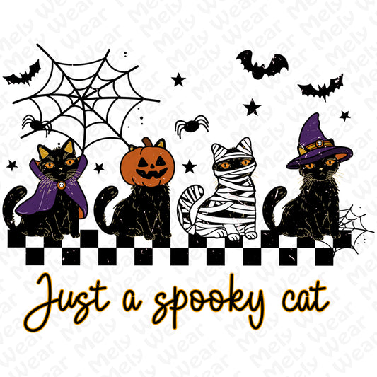 Just a spooky cat halloween shirt