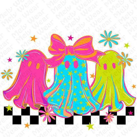 Retro Neon Cute Ghost halloween shirt