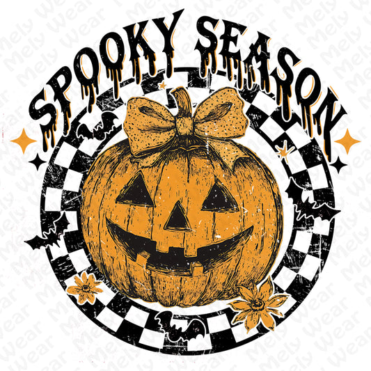 Spooky Season Halloween Pumpkin Checkered shirt