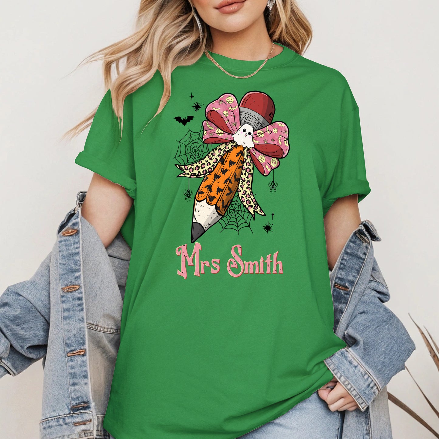 Teacher Pencil Bow Halloween shirt