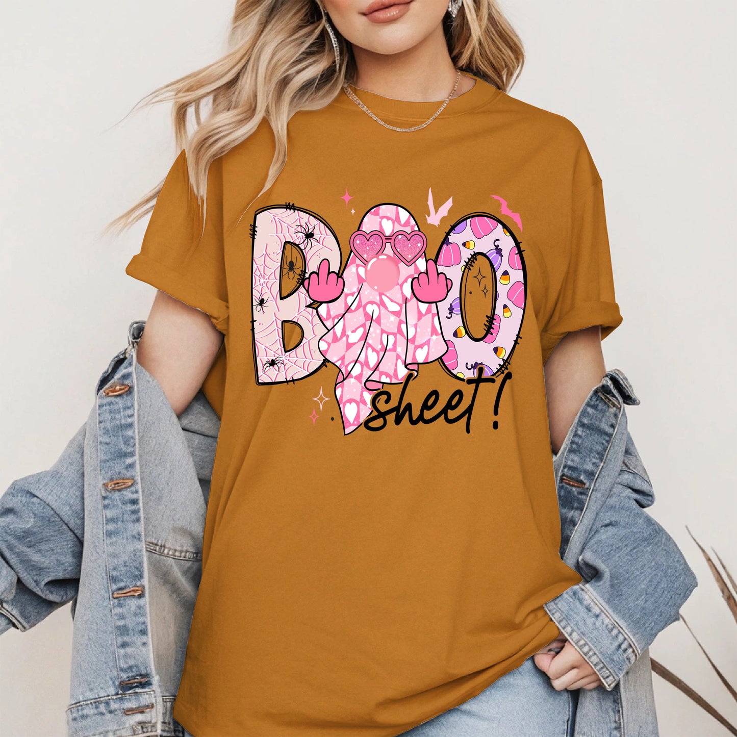 Pink Sassy Ghost Boo Shirt - Cute Halloween Attitude Tee