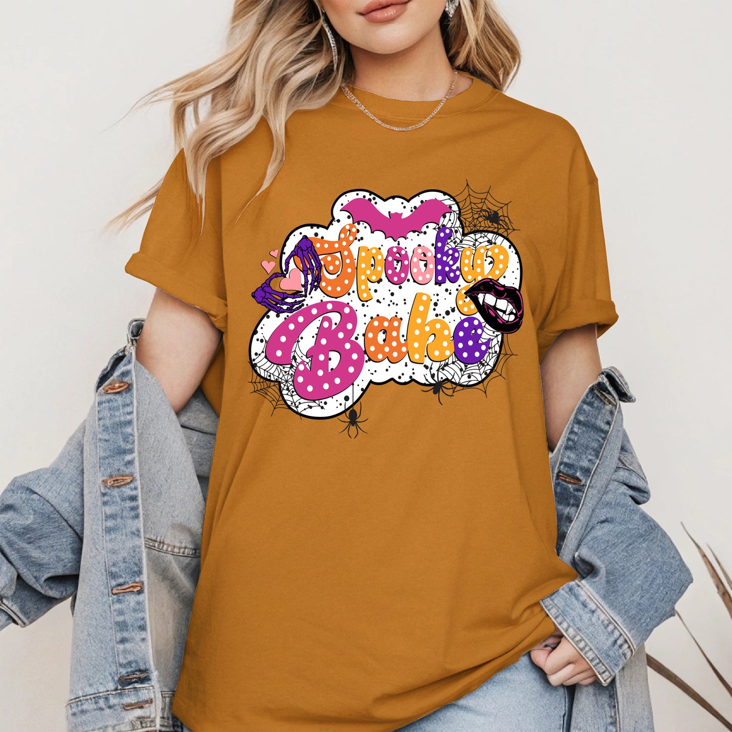 Spooky Babe Halloween Shirt Cute Gothic Retro Tee