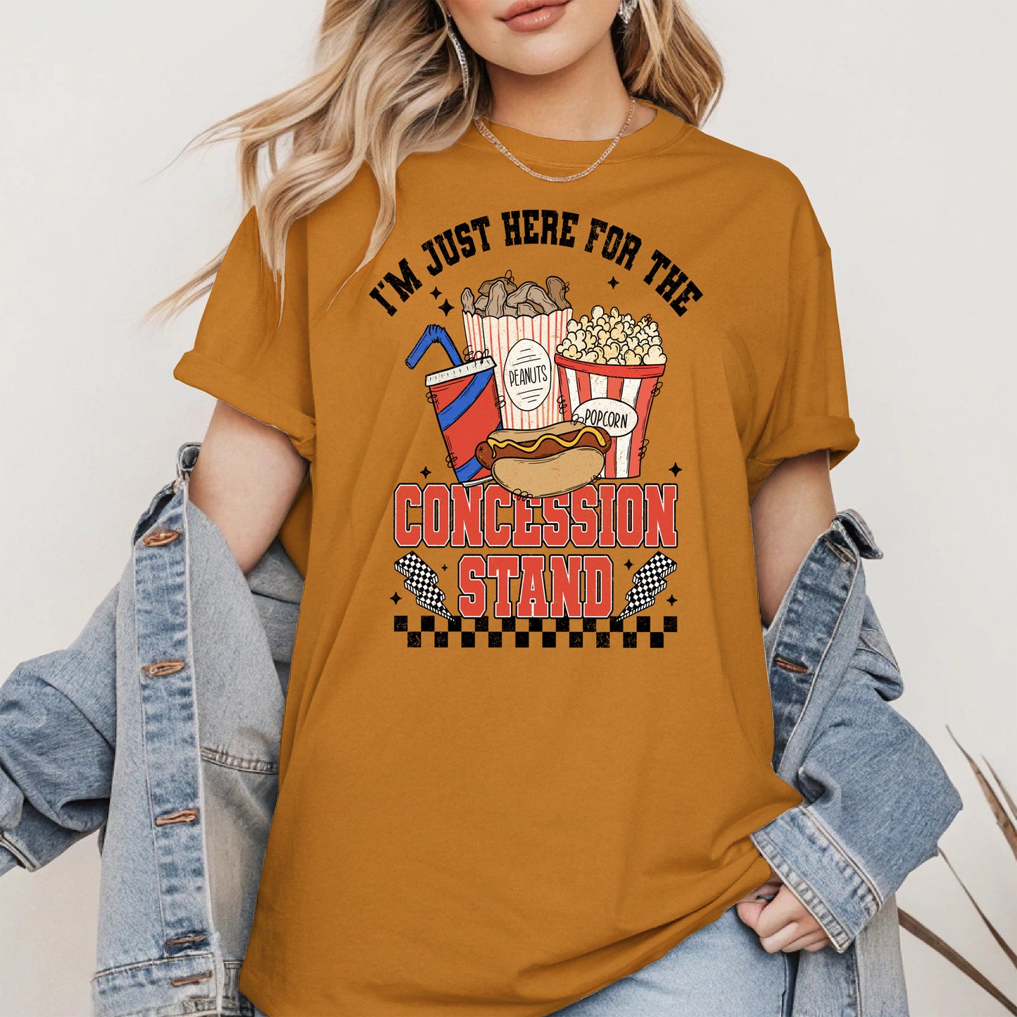 Concession Stand Sport Shirt Hoodie Sweatshirt with Snack Bar Design