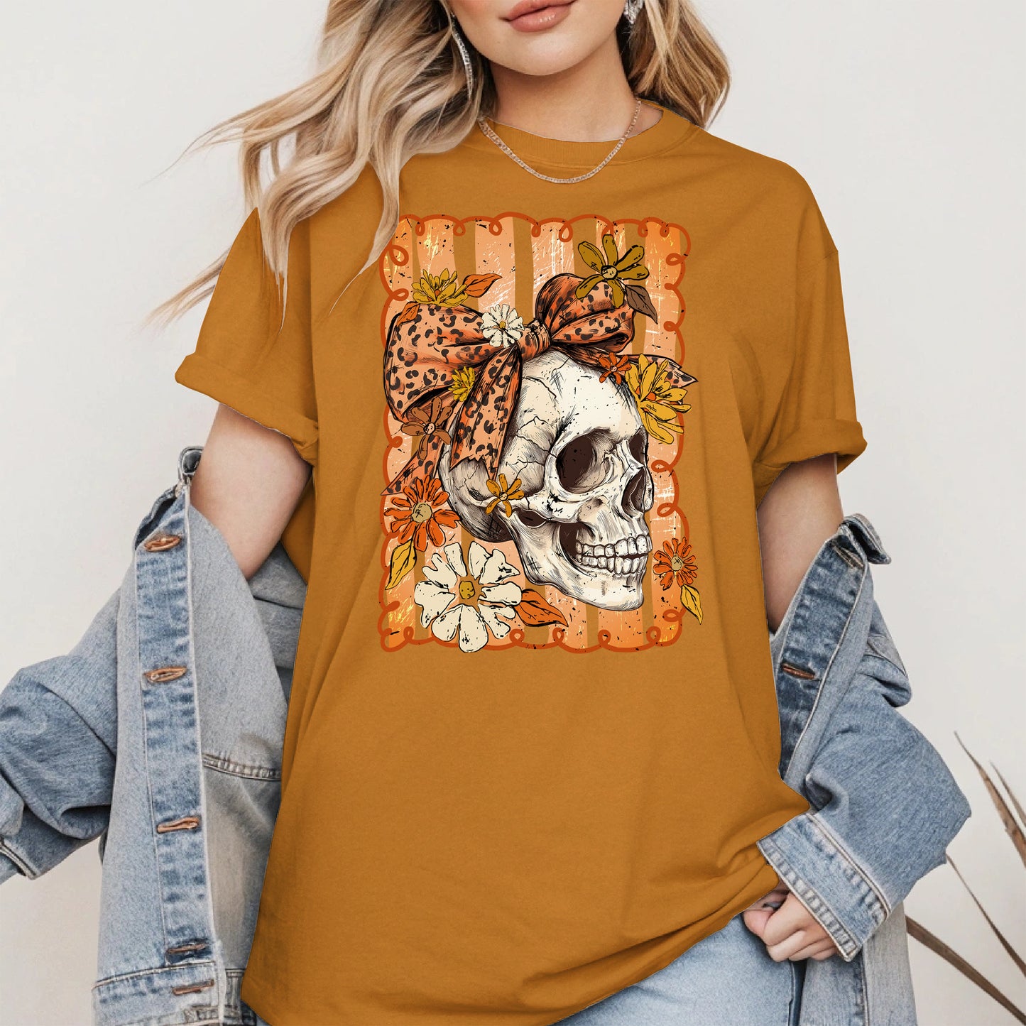 Skull Fall Bow halloween shirt
