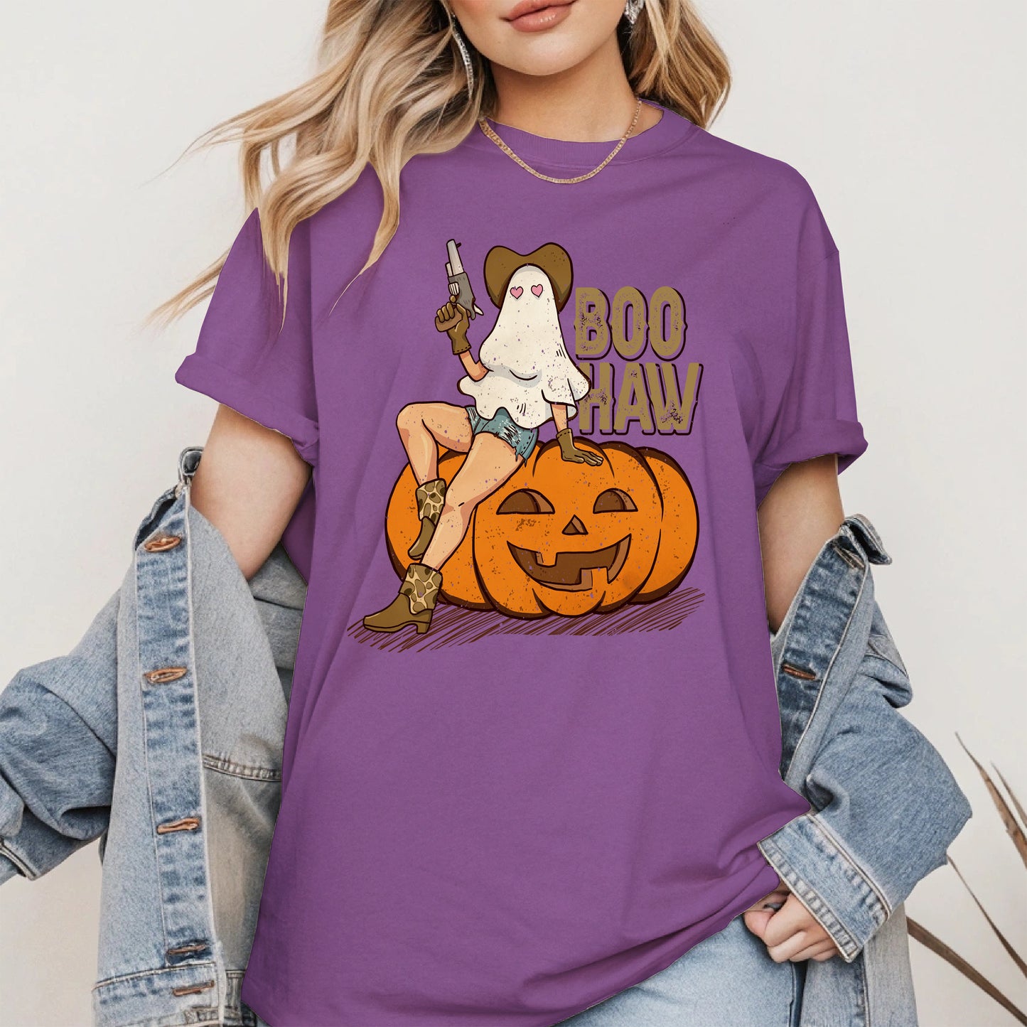 Boo Haw Halloween Cowgirl Tee