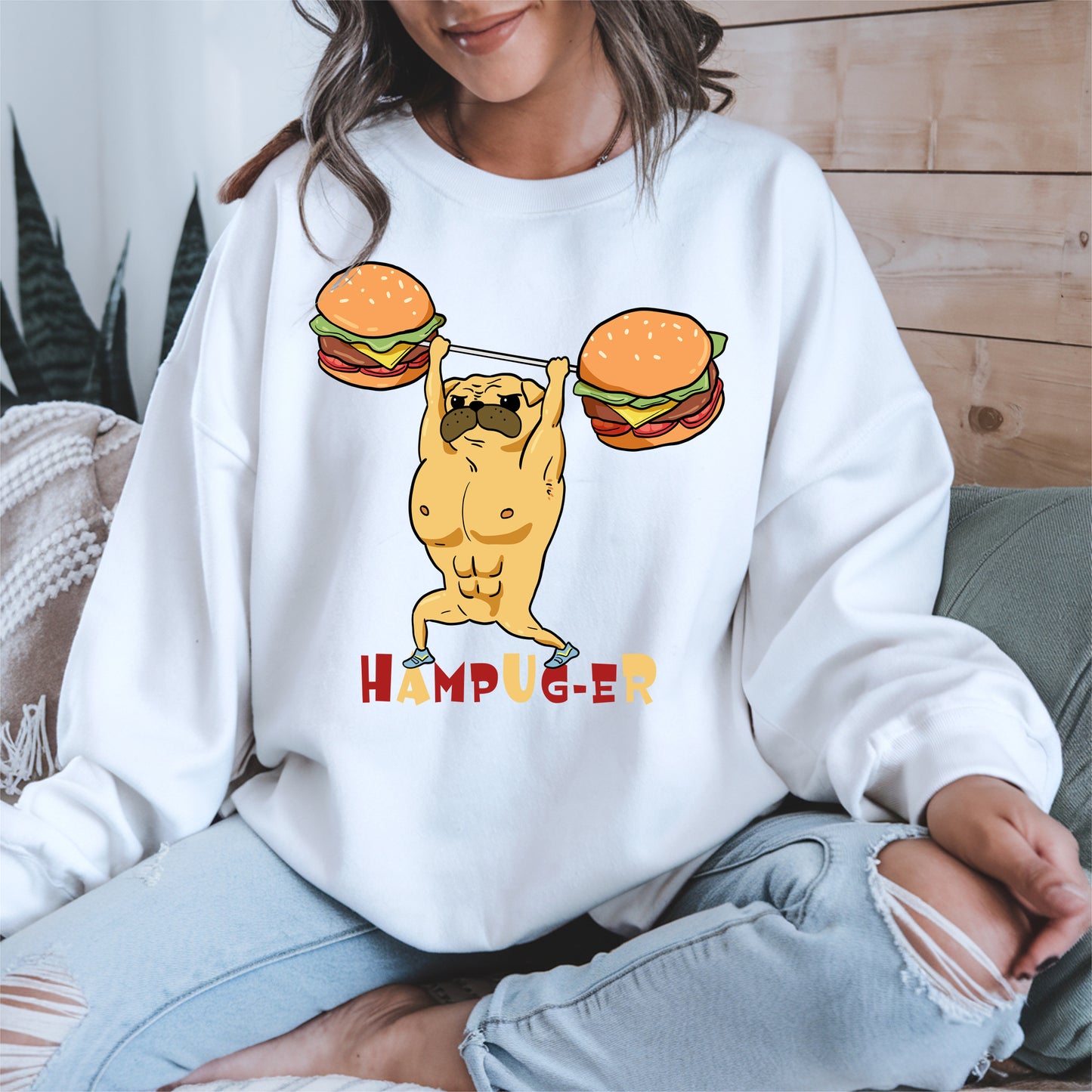 Hampug-er Funny Pug Burger Gym Shirt