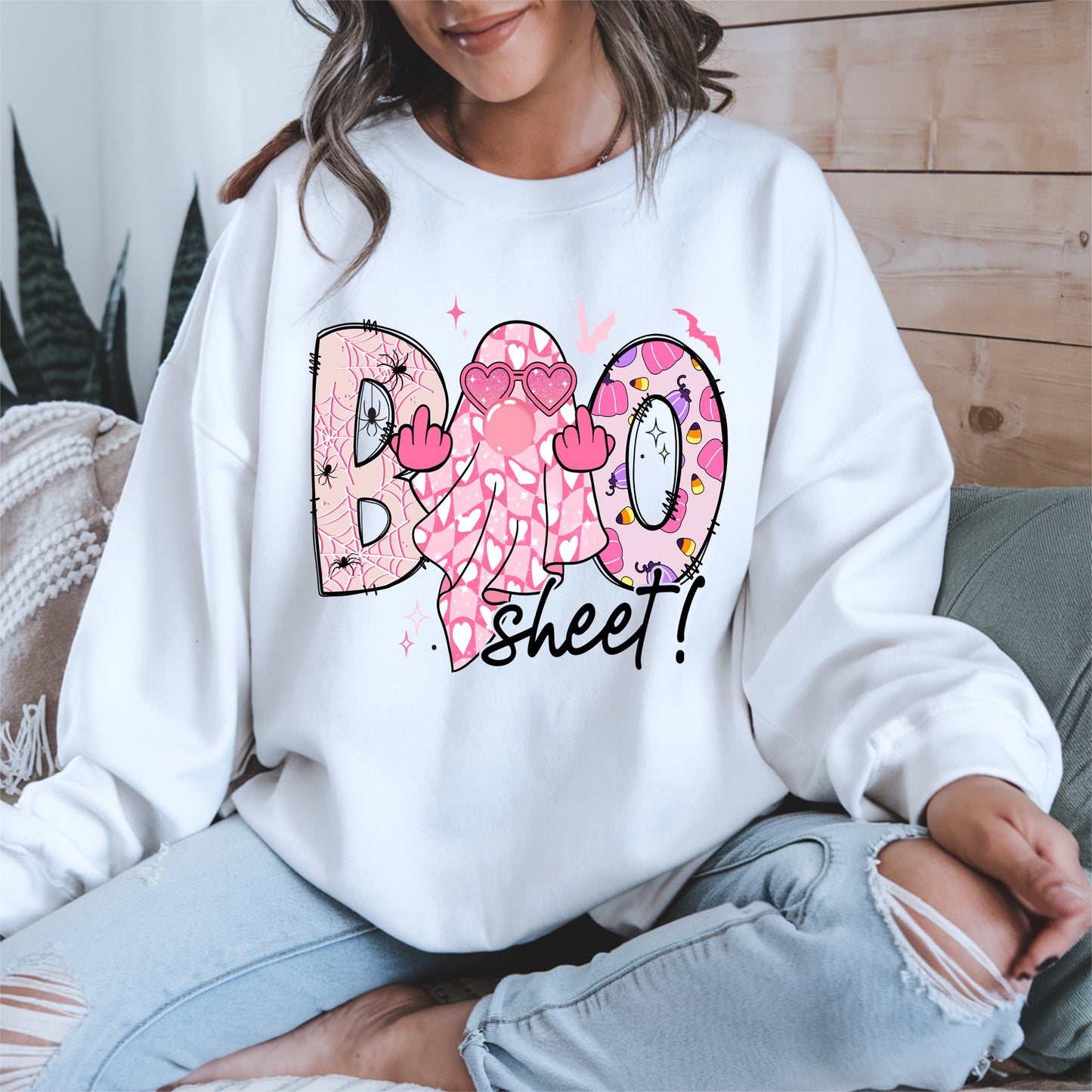Pink Sassy Ghost Boo Shirt - Cute Halloween Attitude Tee