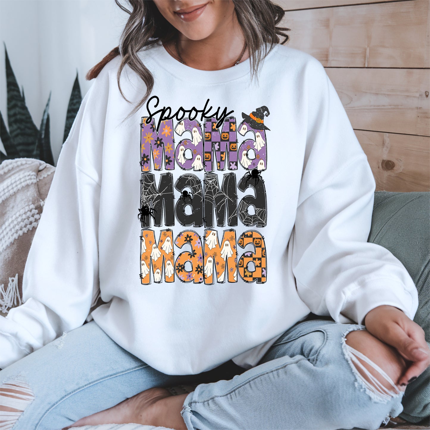 Halloween Mama Shirt - Ghosts and Spooky Patterns