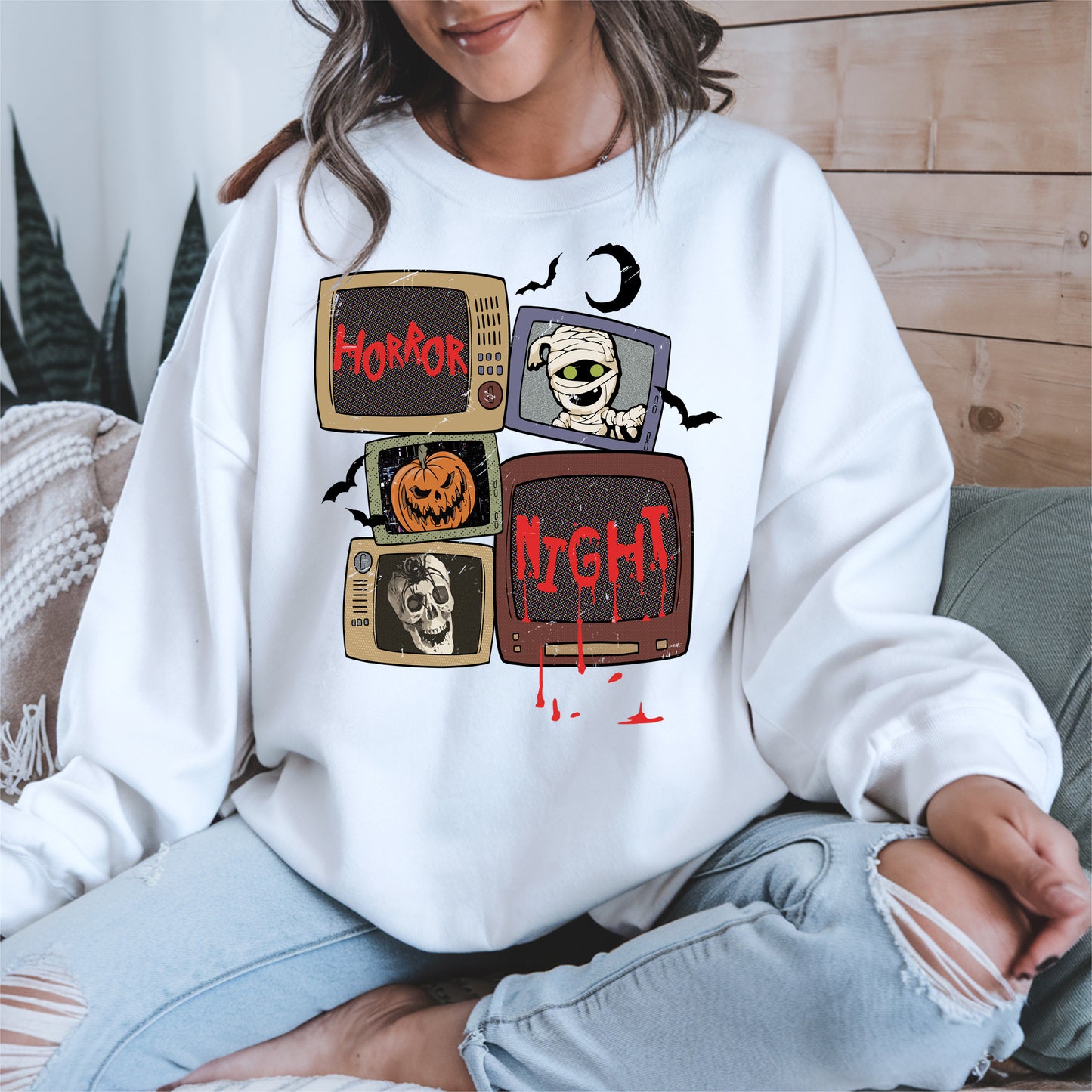 Horror Night Retro TV Halloween Shirt