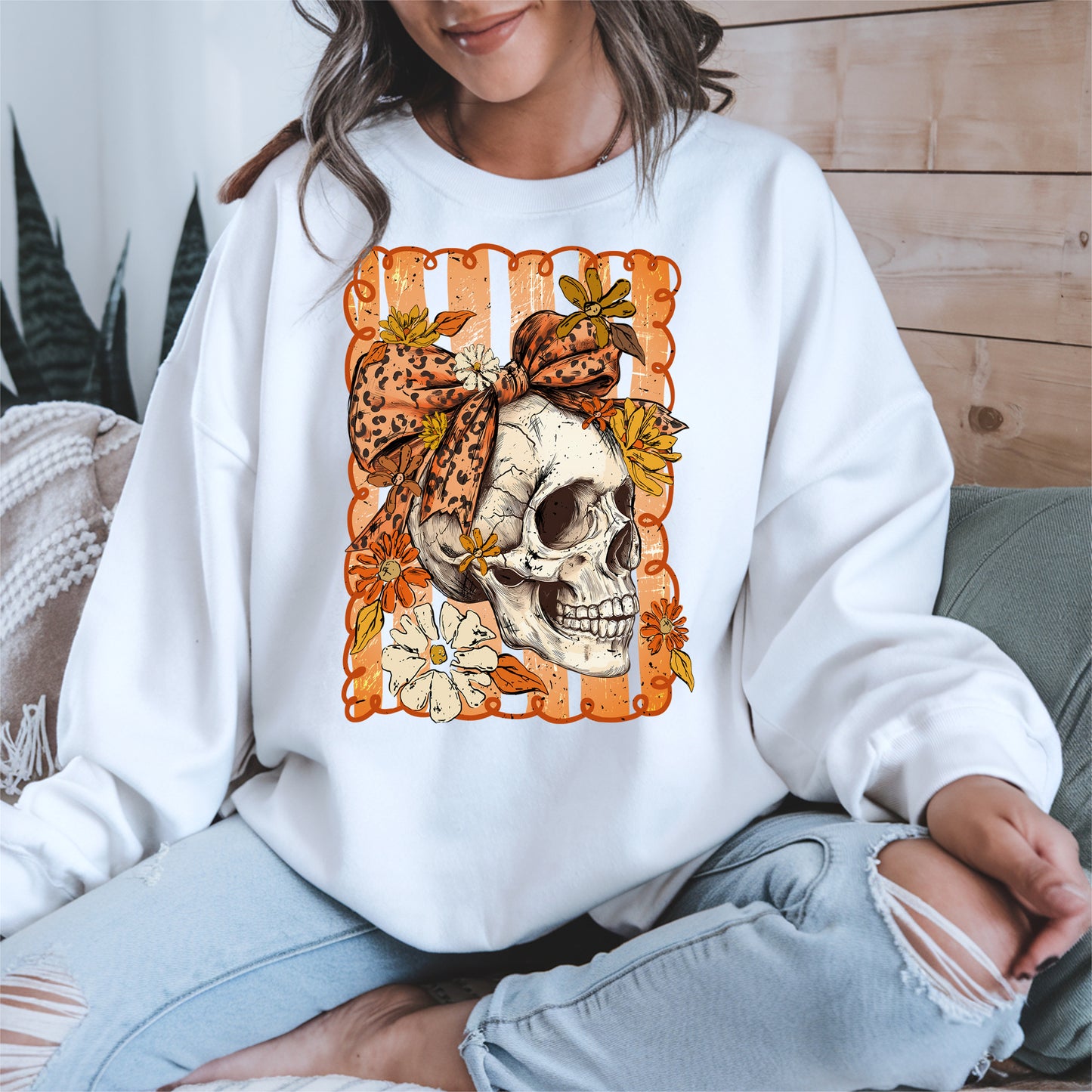 Skull Fall Bow halloween shirt