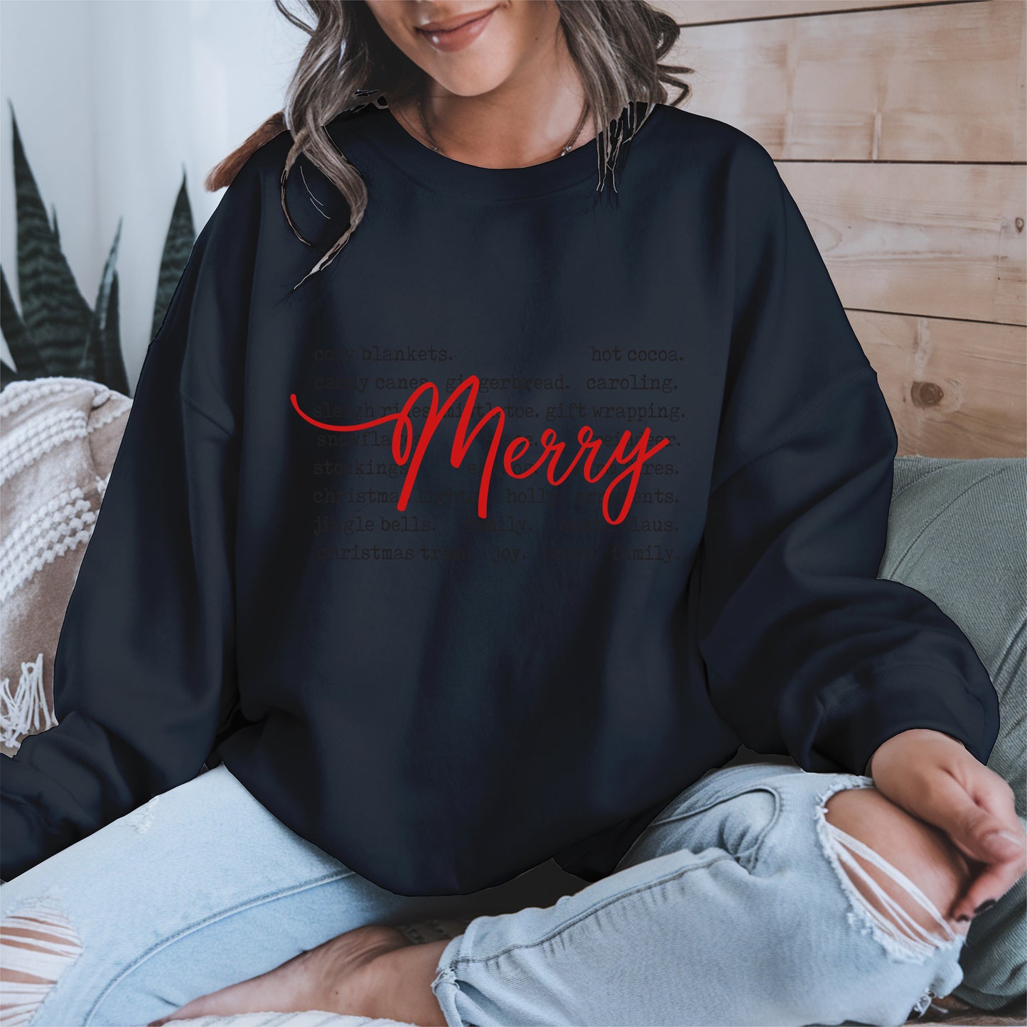 Merry Christmas Typography Shirt Hoodie