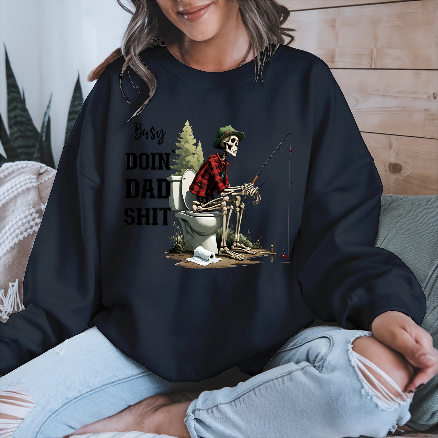 Funny Dad Fishing Skeleton Shirt Hoodie Sweatshirt