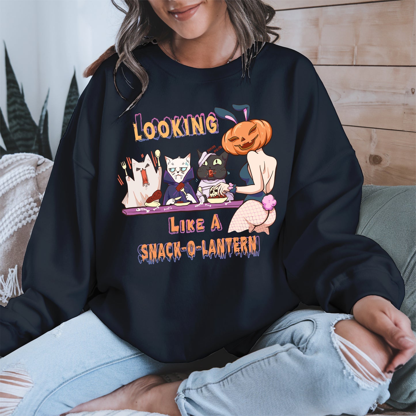 Snack-O-Lantern Halloween Cat Tee