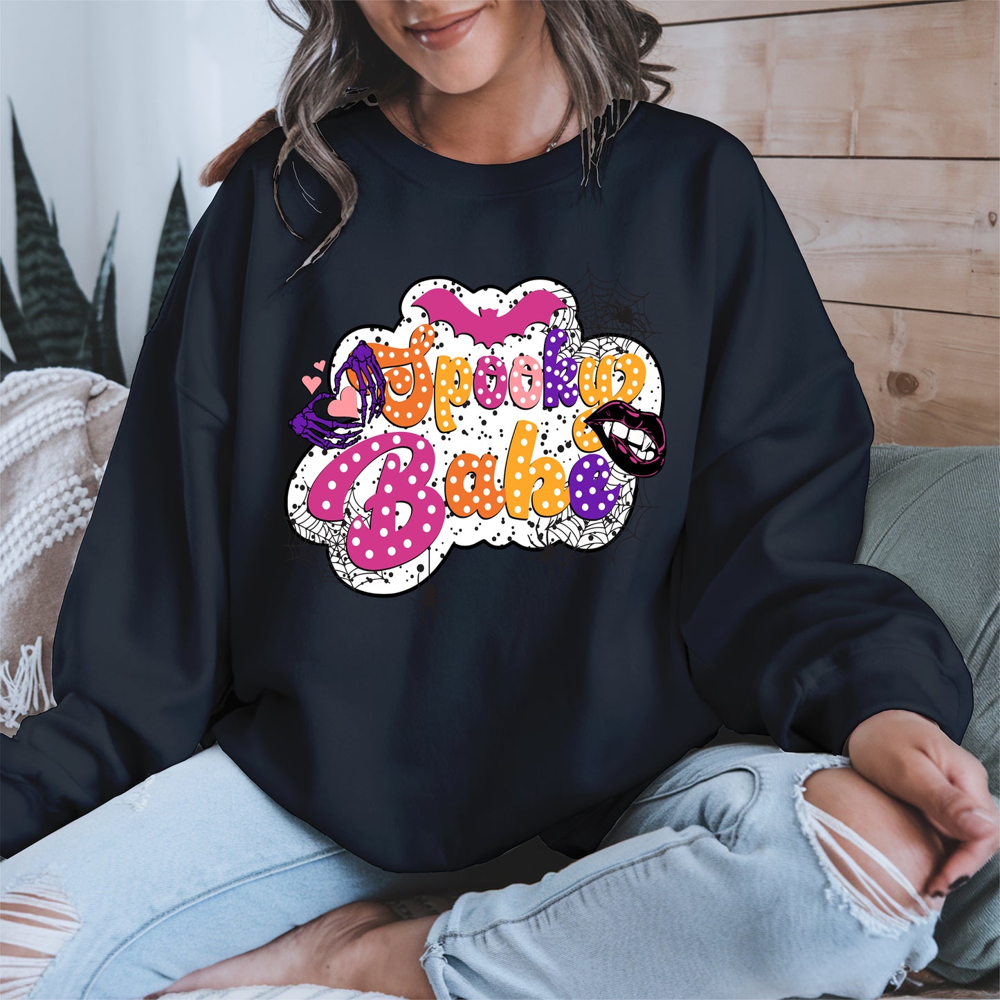 Spooky Babe Halloween Shirt Cute Gothic Retro Tee