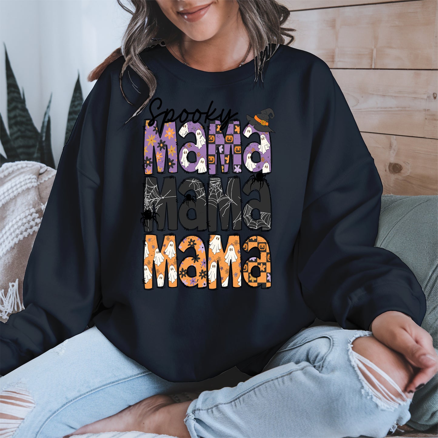 Halloween Mama Shirt - Ghosts and Spooky Patterns