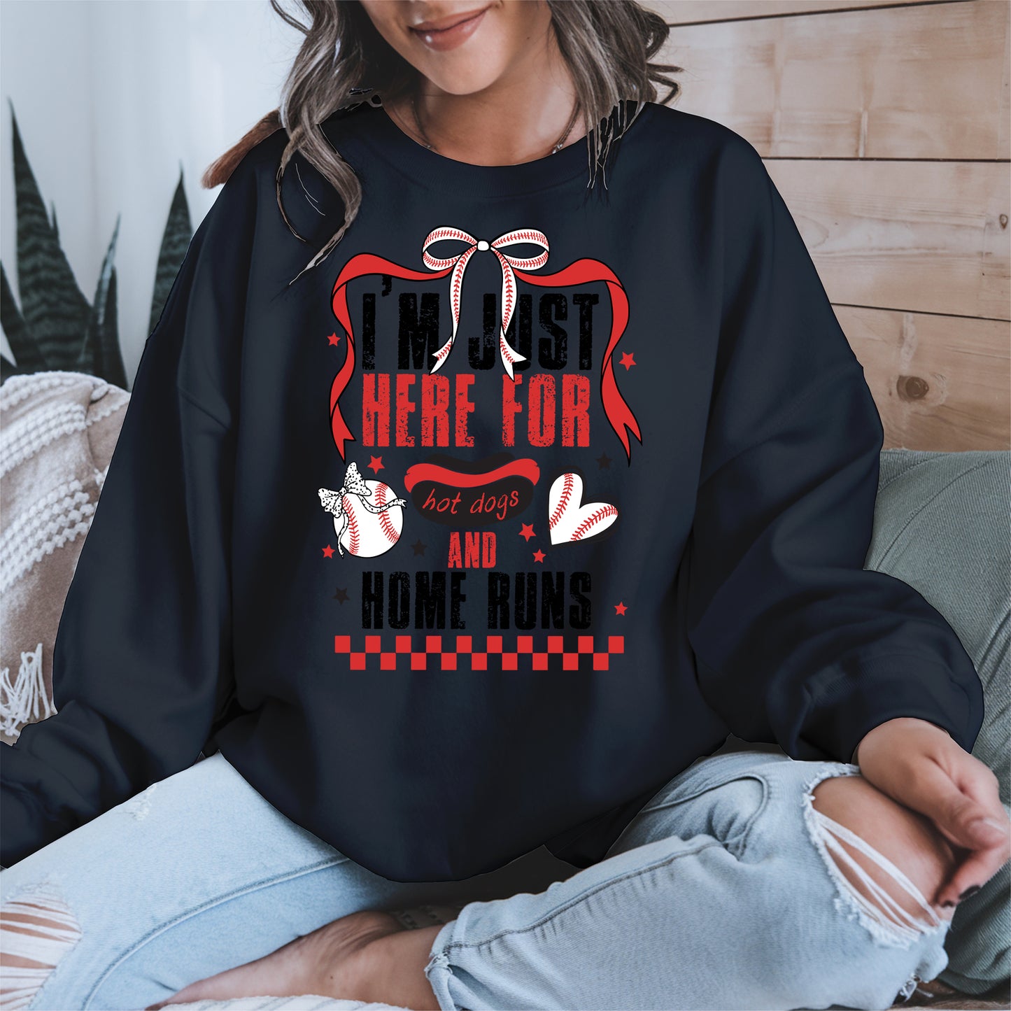 Here For Hot Dogs Baseball Shirt Sport Tee Hoodie Sweatshirt