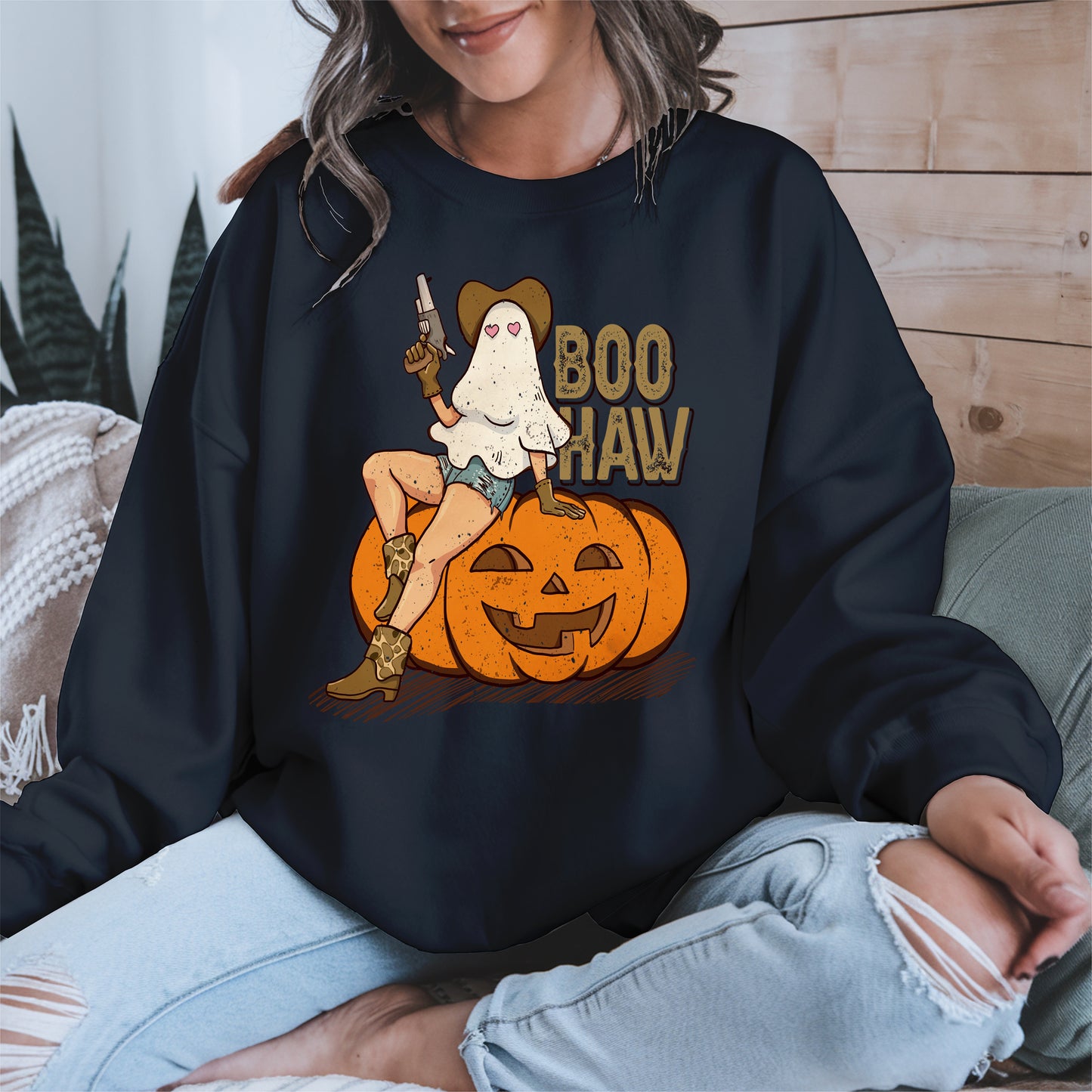 Boo Haw Halloween Cowgirl Tee