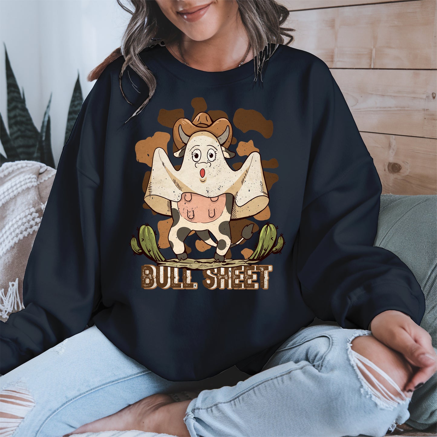 Bull Sheet Funny Ghost Cow Tee