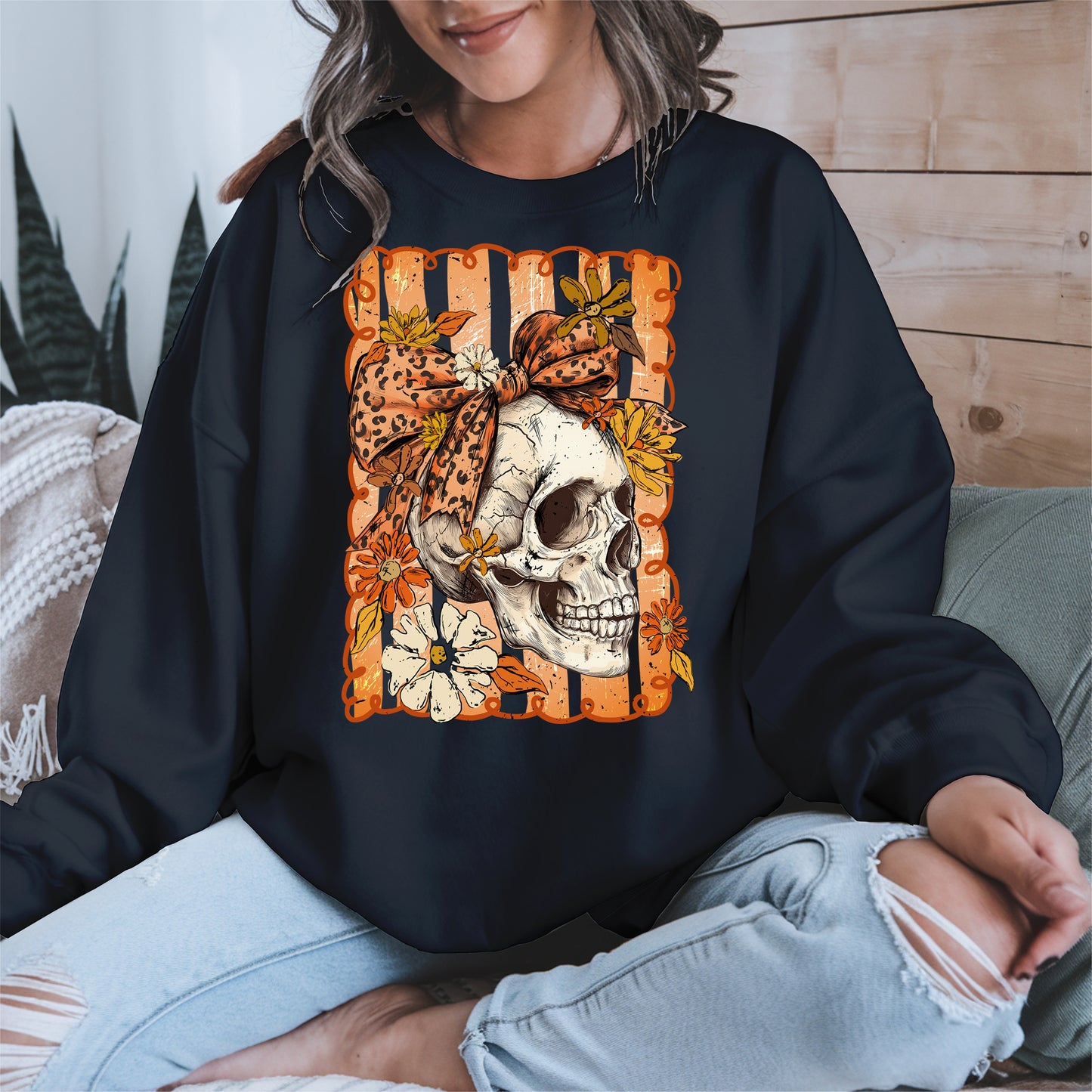 Skull Fall Bow halloween shirt