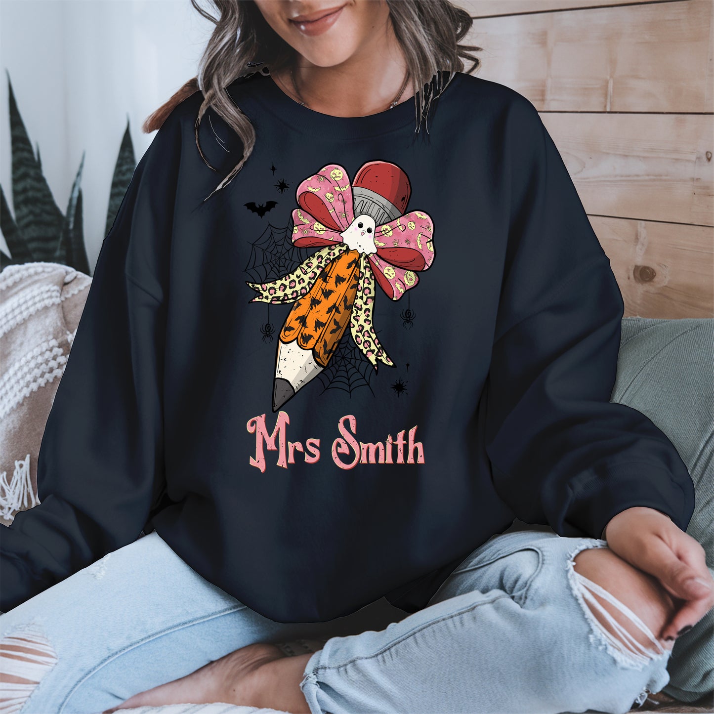 Teacher Pencil Bow Halloween shirt
