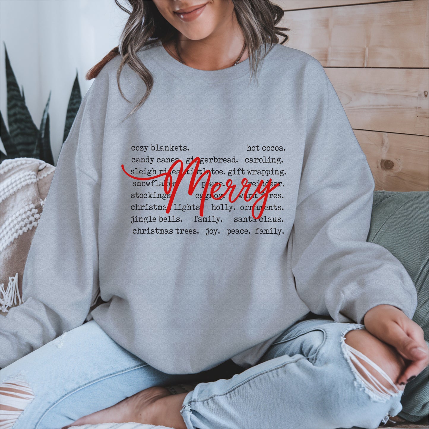 Merry Christmas Typography Shirt Hoodie