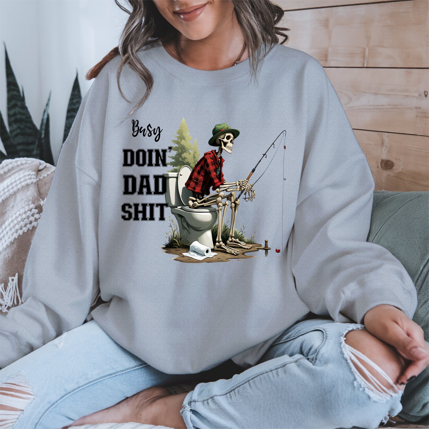 Funny Dad Fishing Skeleton Shirt Hoodie Sweatshirt