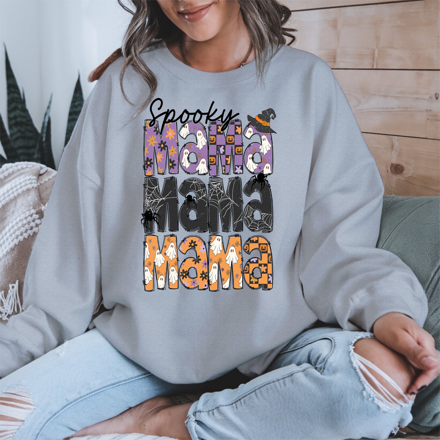 Halloween Mama Shirt - Ghosts and Spooky Patterns