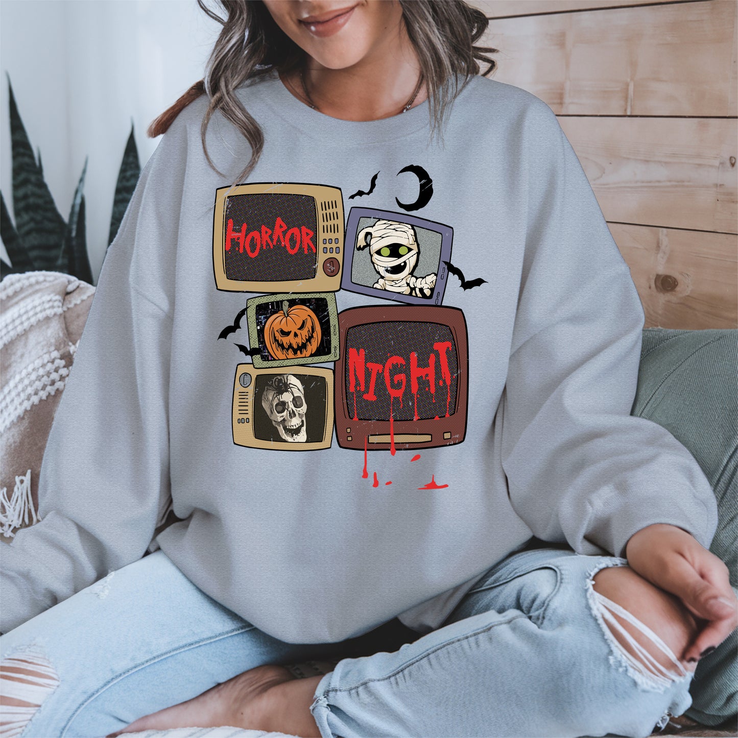 Horror Night Retro TV Halloween Shirt