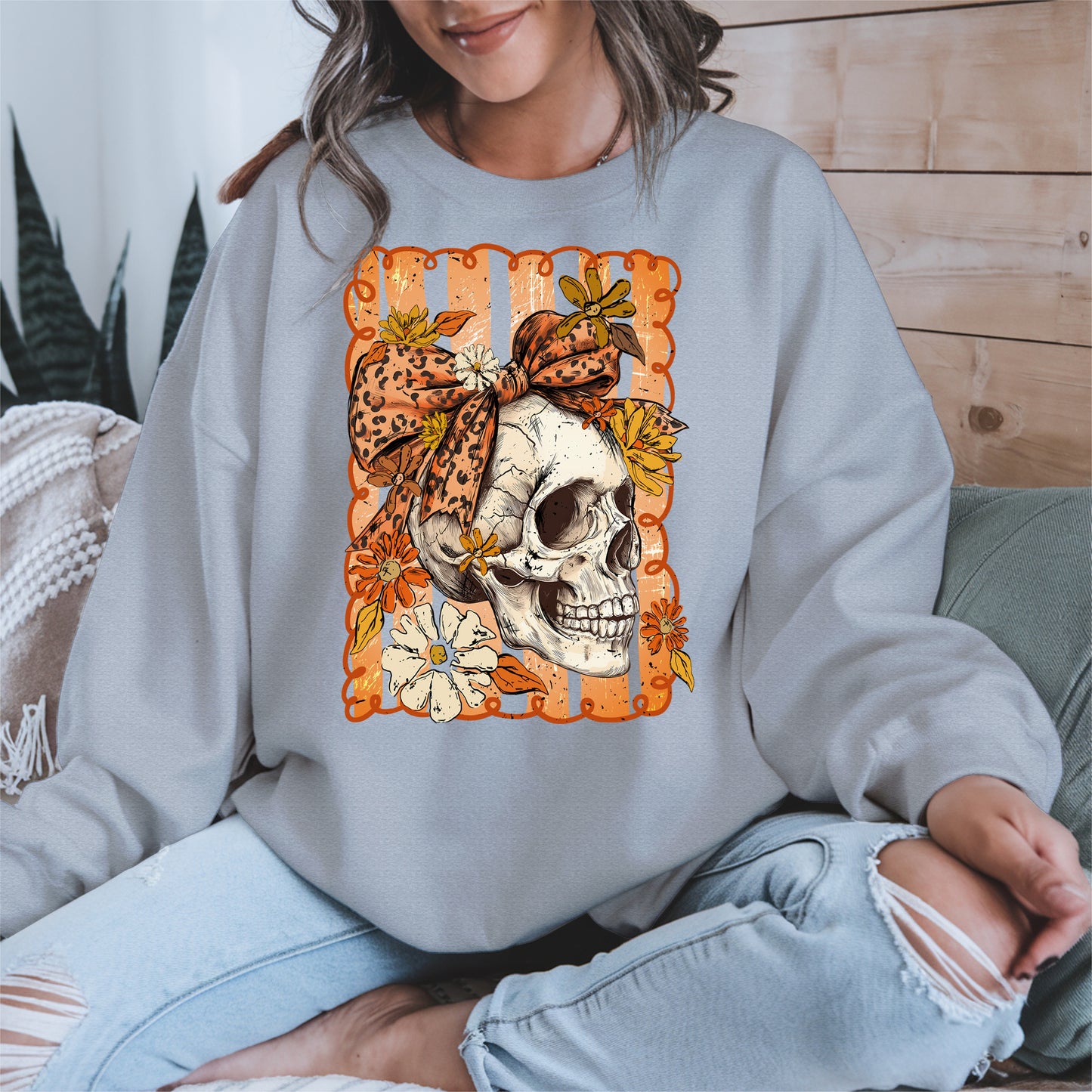 Skull Fall Bow halloween shirt