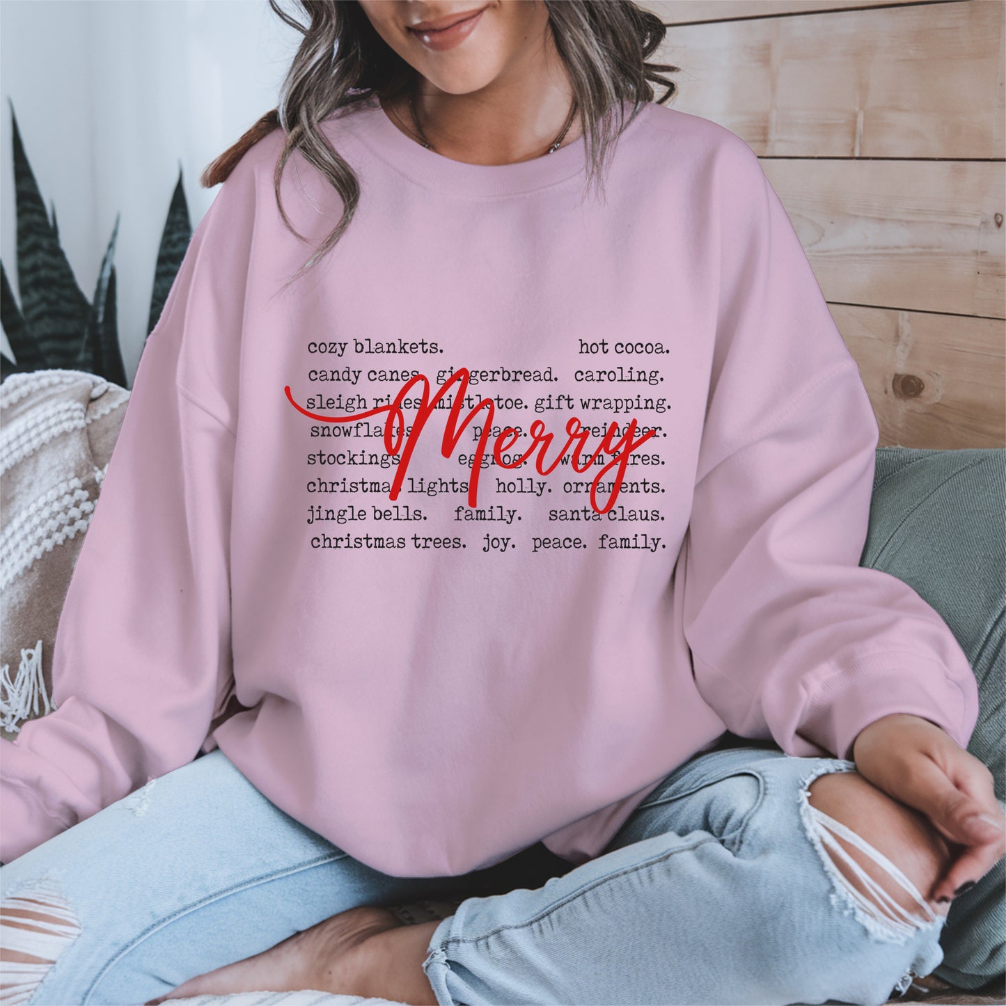 Merry Christmas Typography Shirt Hoodie