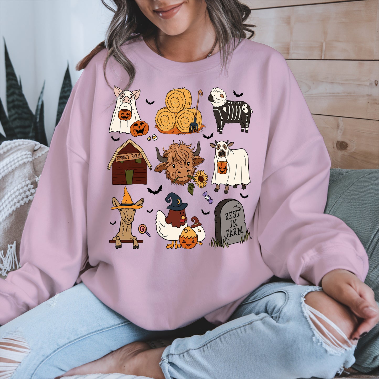 Spooky Cute Halloween Farm Animal Shirt