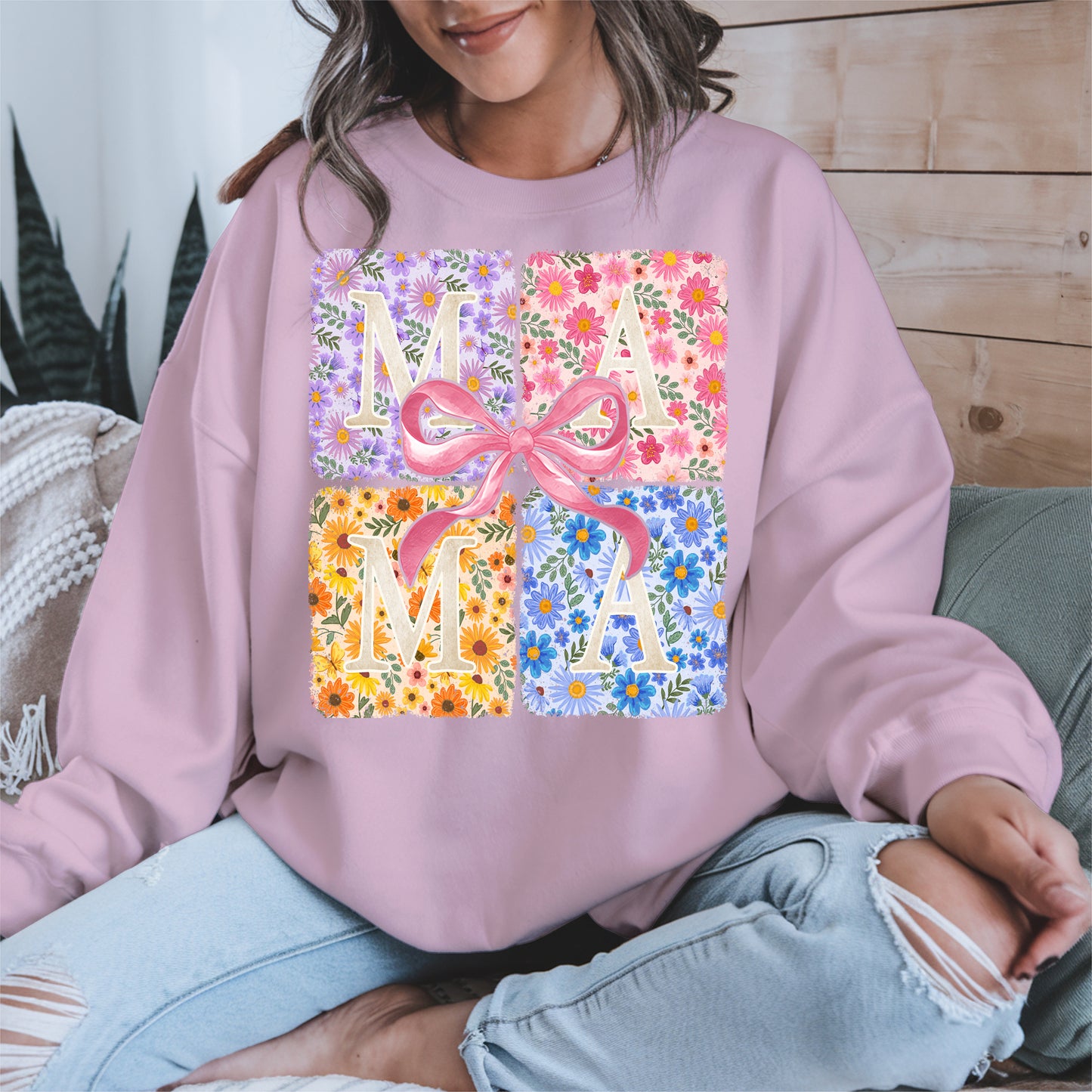 Floral MAMA Shirt Mother Tee Hoodie Sweatshirt Gift for Moms