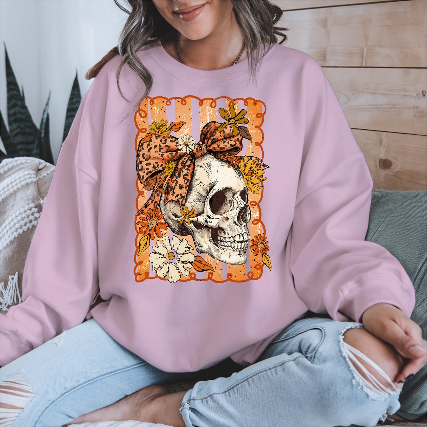 Skull Fall Bow halloween shirt