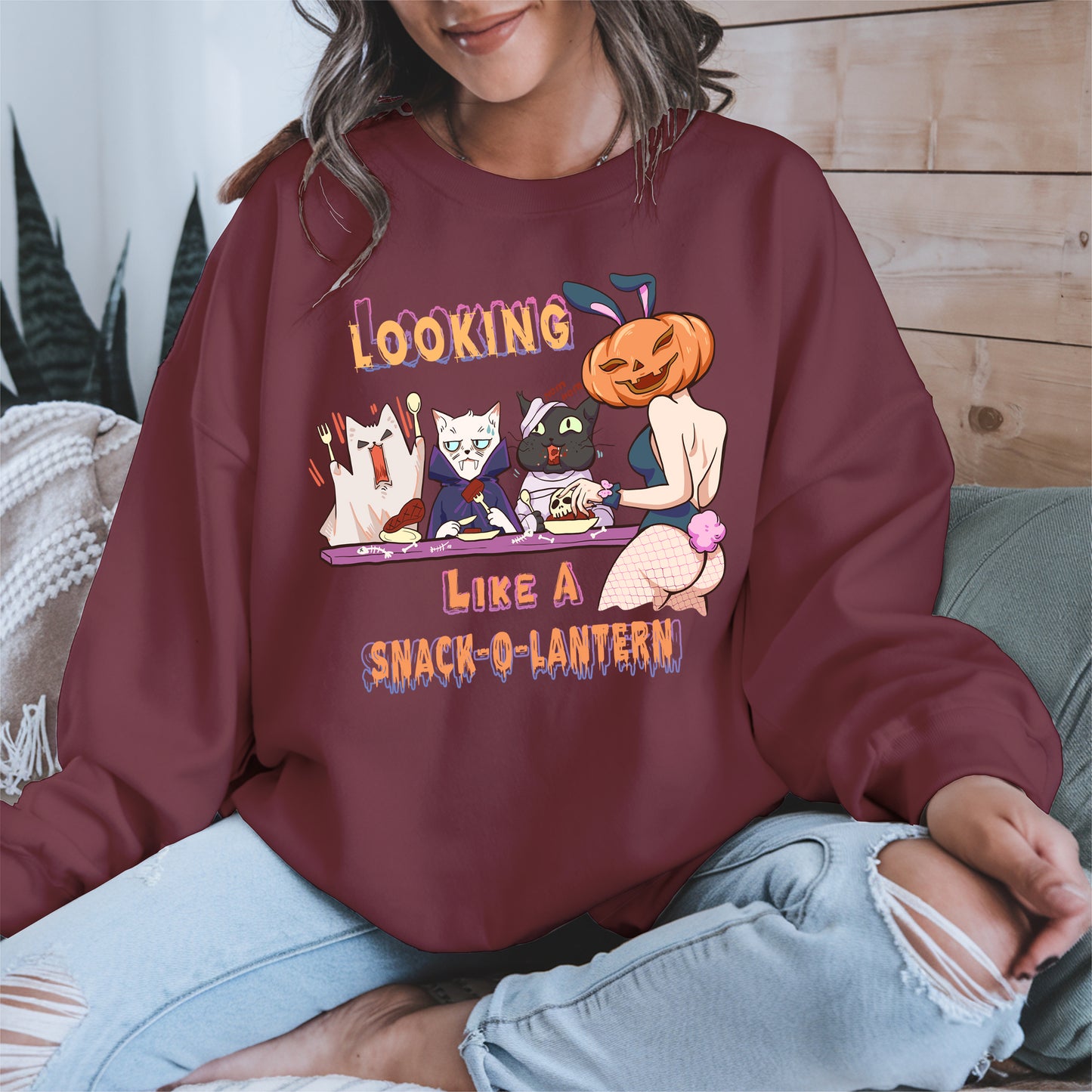 Snack-O-Lantern Halloween Cat Tee