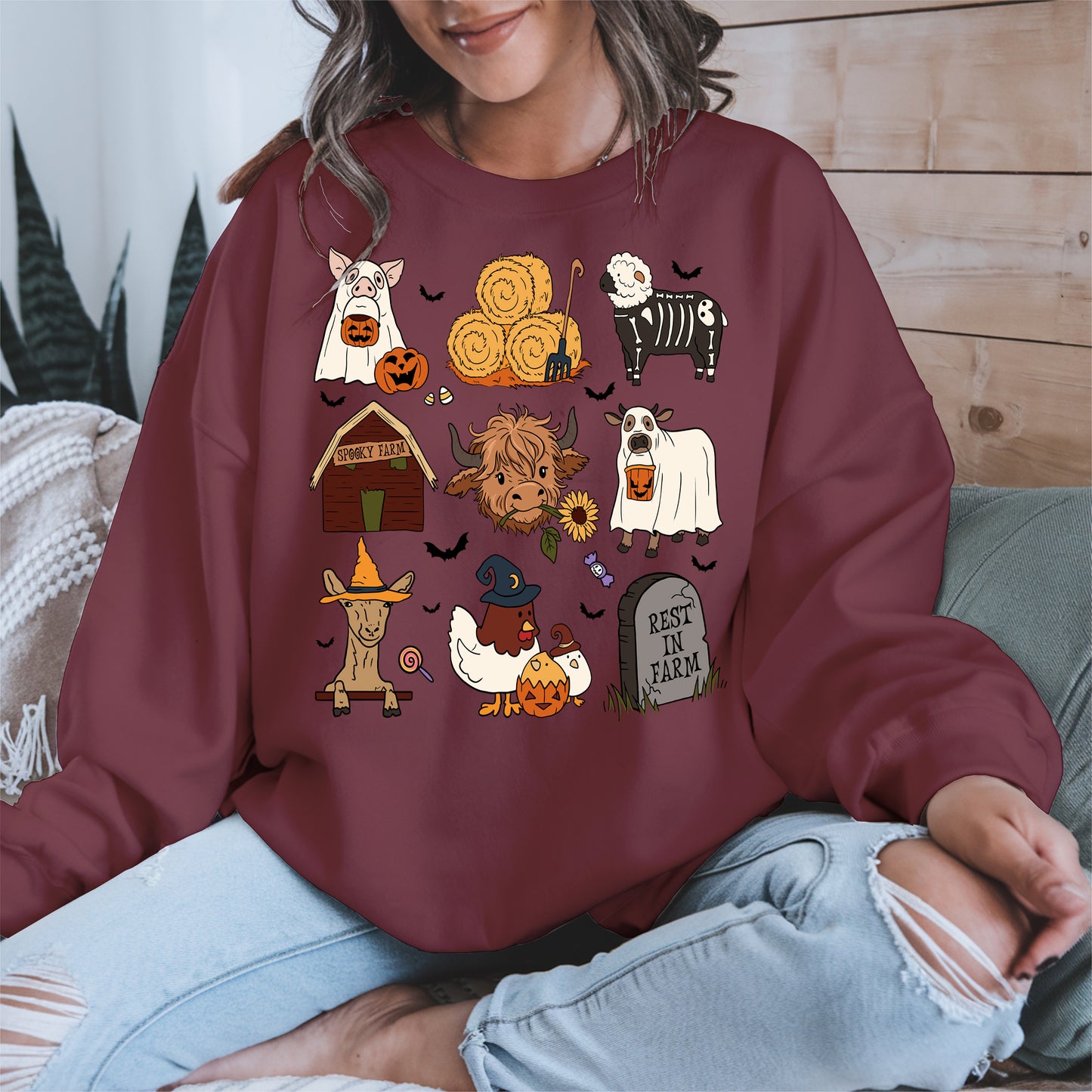 Spooky Cute Halloween Farm Animal Shirt
