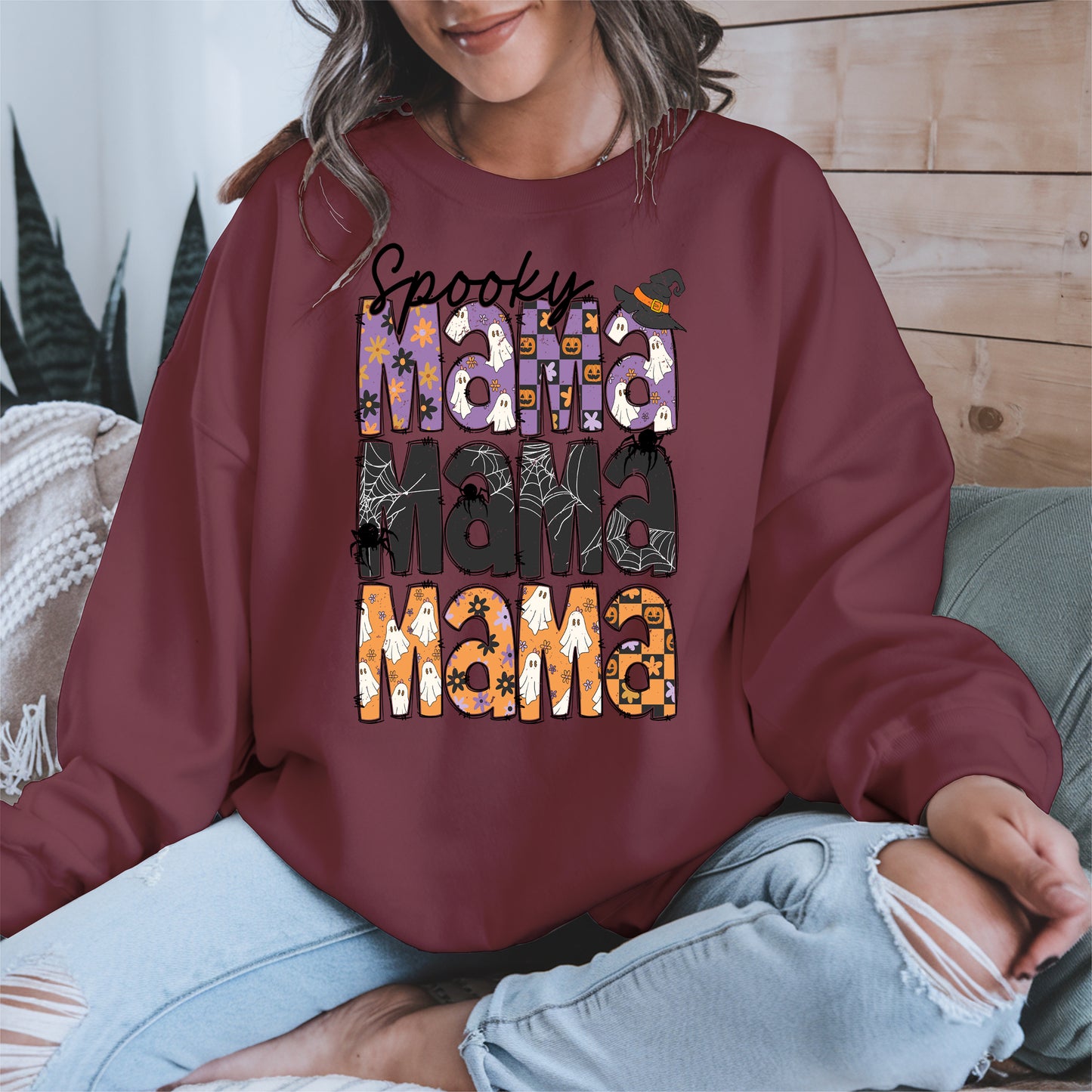 Halloween Mama Shirt - Ghosts and Spooky Patterns