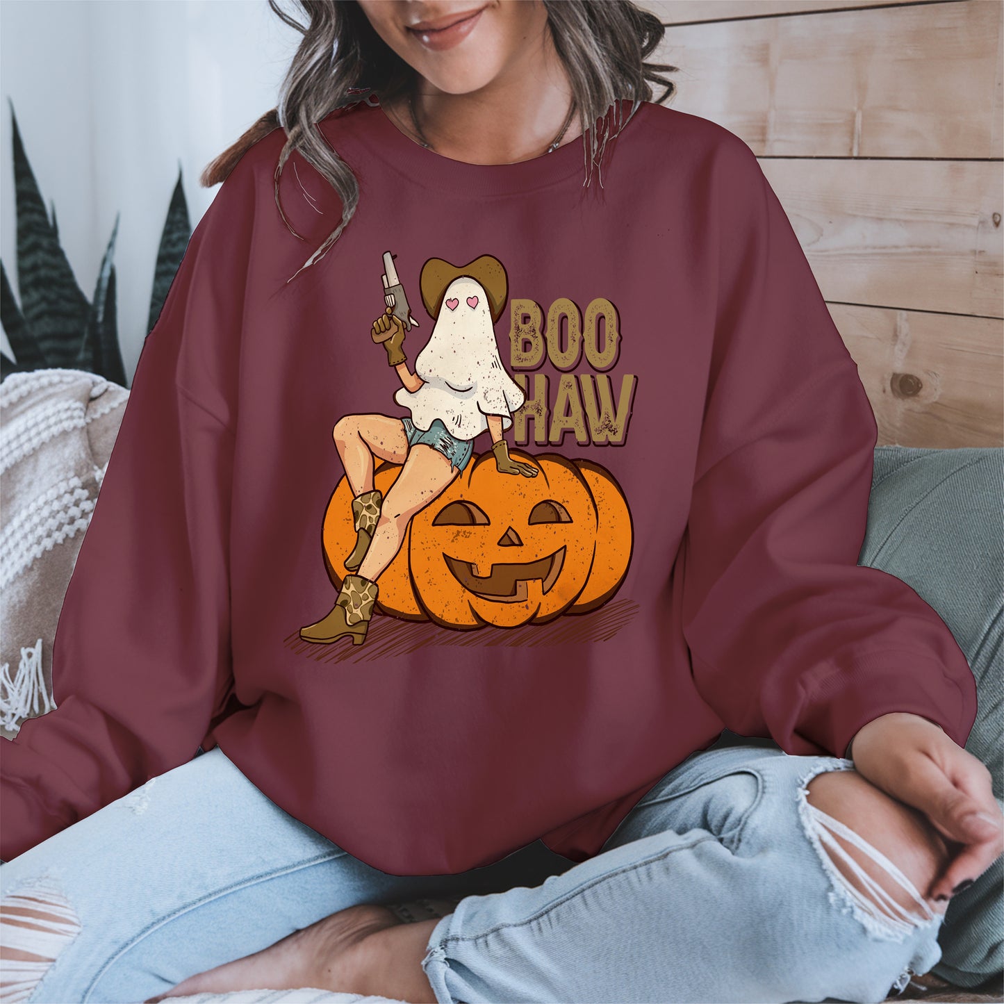 Boo Haw Halloween Cowgirl Tee