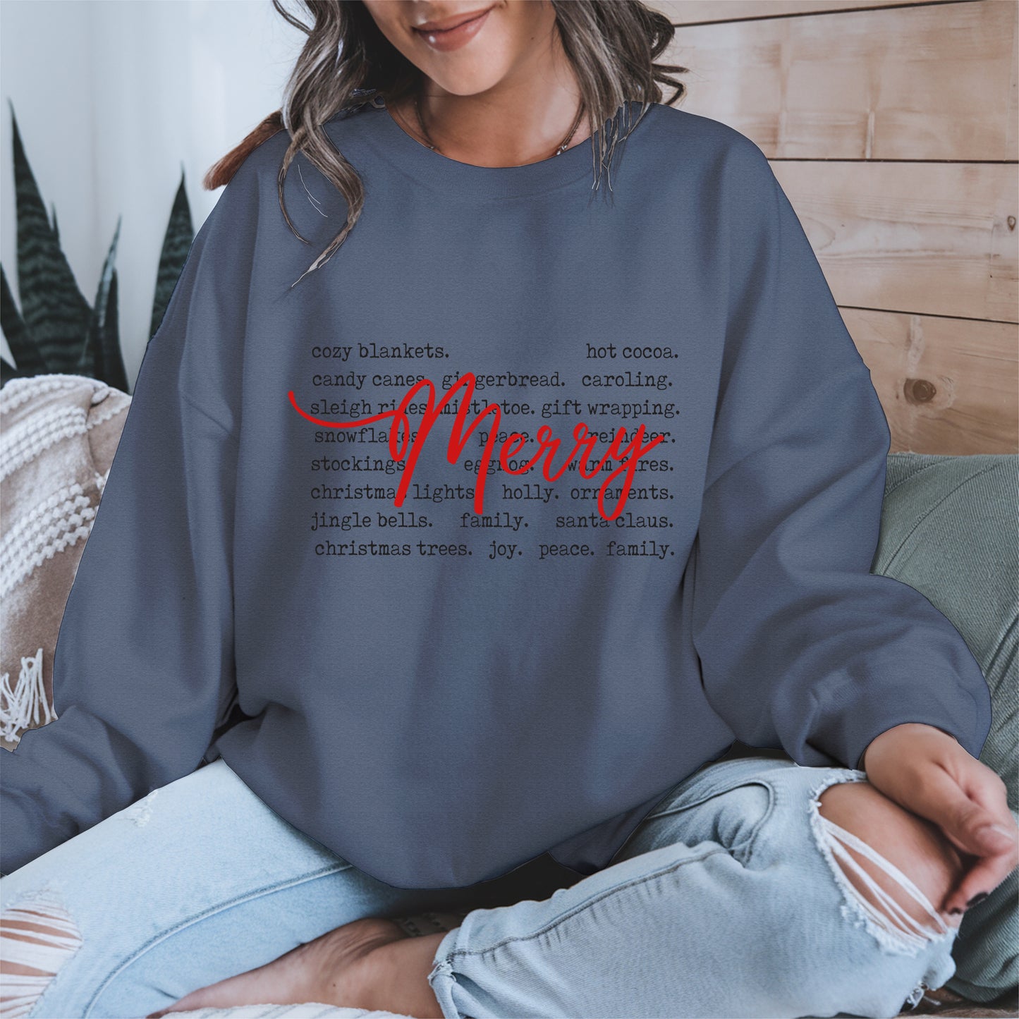 Merry Christmas Typography Shirt Hoodie