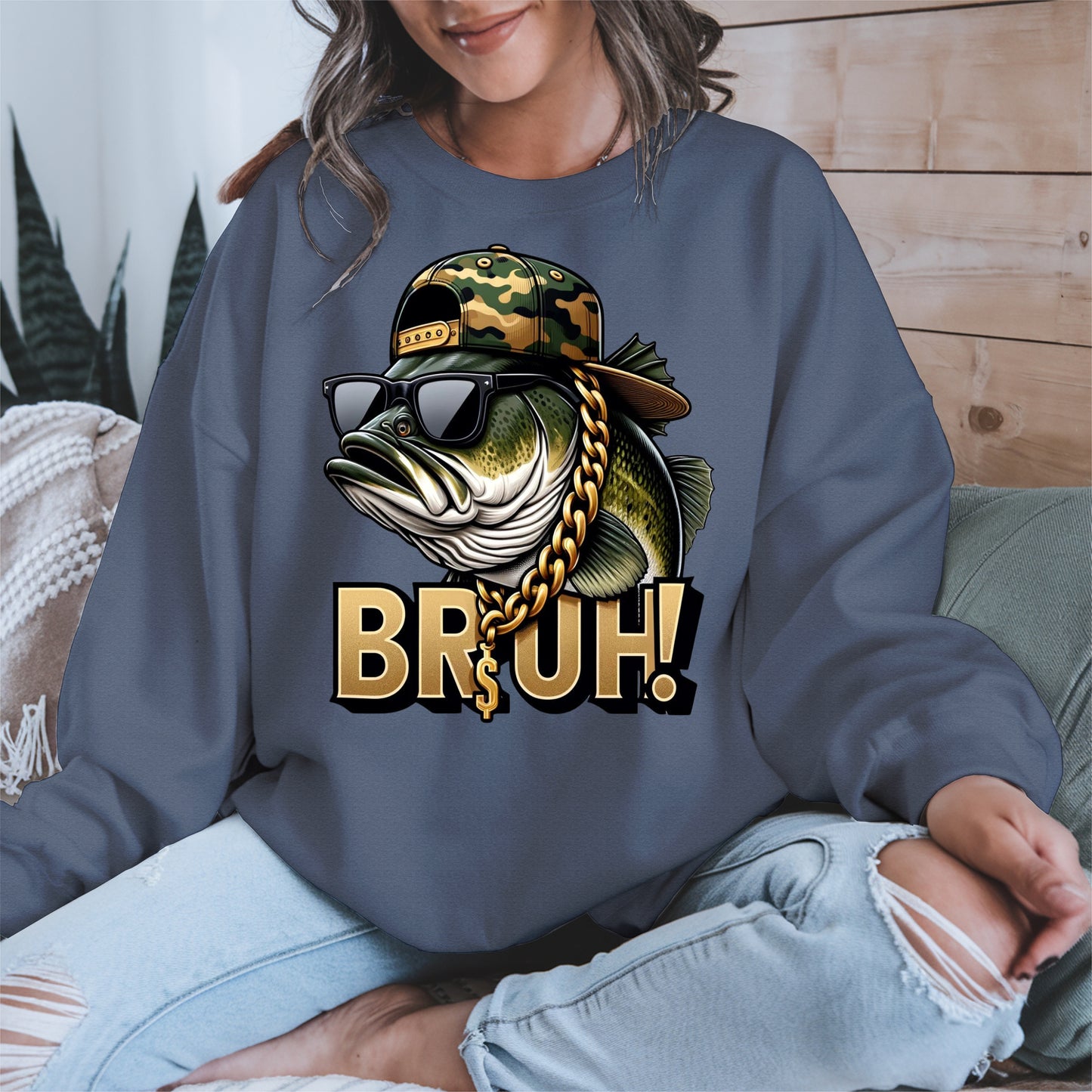 Funny Bass Fish Bruh Shirt Hoodie Sweatshirt