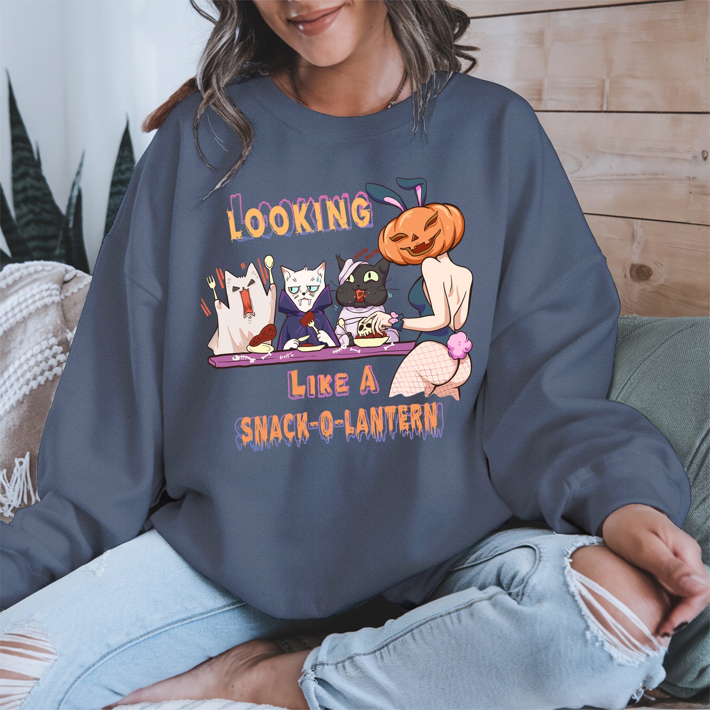 Snack-O-Lantern Halloween Cat Tee